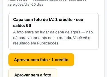 Fila de aprovação do painel: a peça do dia com a arte pronta e os botões de aprovar