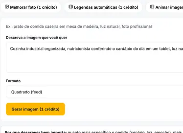 O Estúdio do painel: imagem, narração e vídeo por crédito, a partir de uma descrição
